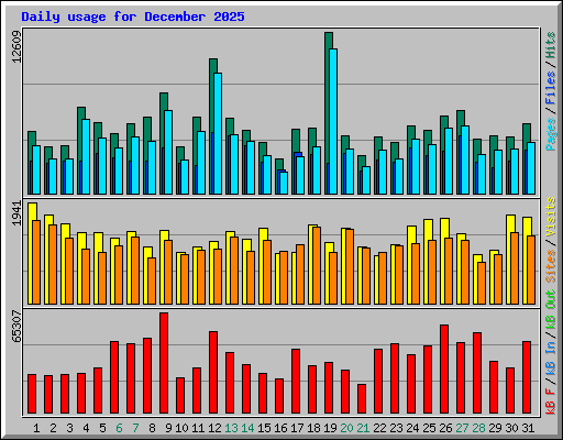 Daily usage for December 2025