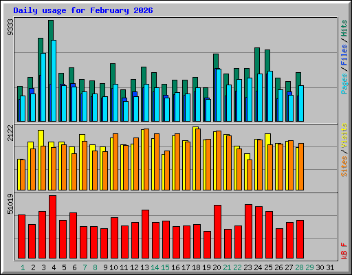 Daily usage for February 2026