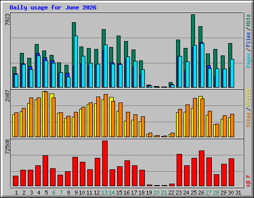Daily usage for June 2026