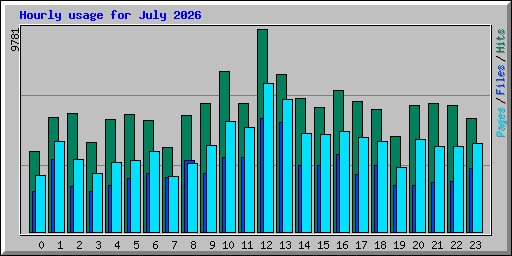 Hourly usage for July 2026