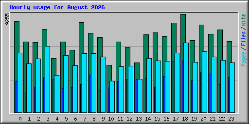 Hourly usage for August 2026